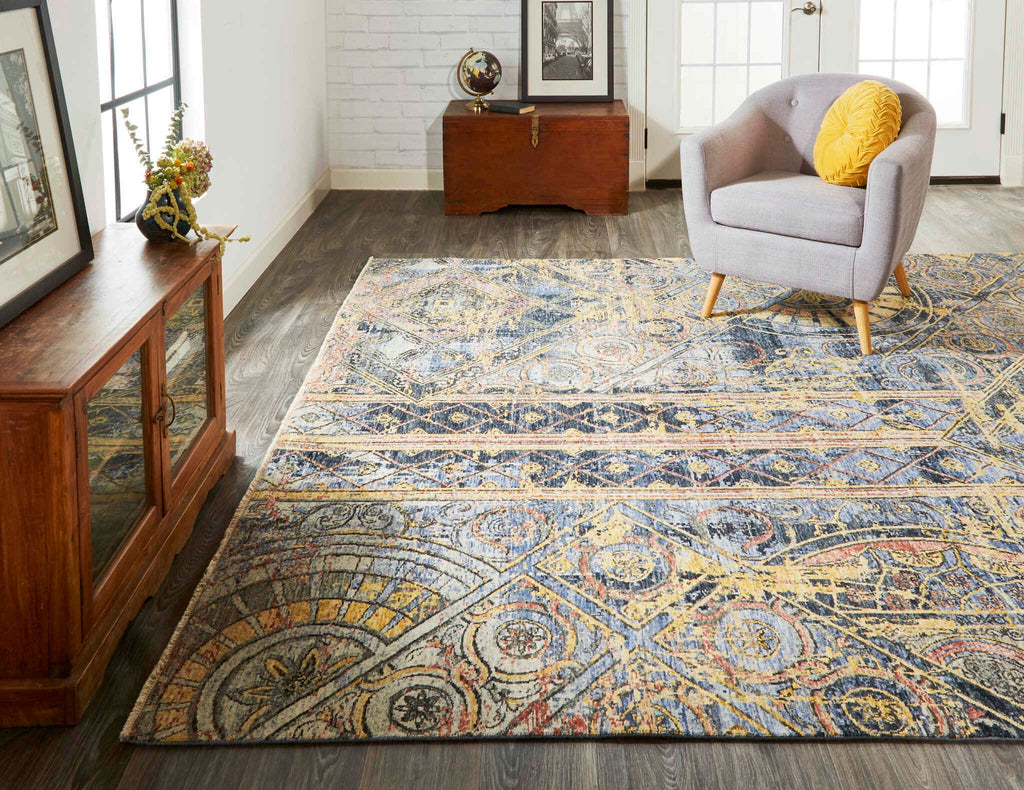Havila Fine Rugs Boise H1396 Blue/Beige Area Rug – Incredible Rugs and ...