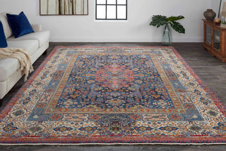 Havila Fine Rugs Destiny Elite H1370 Blue/Multi Area Rug Lifestyle Image Feature