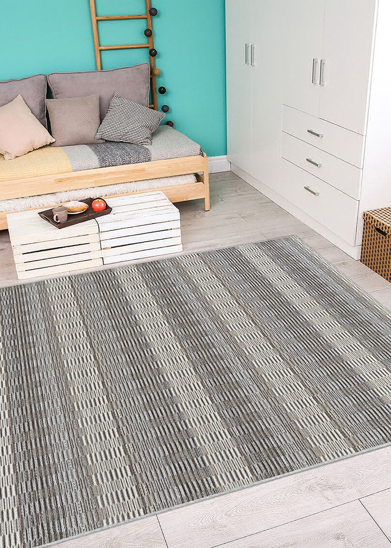 Couristan Cape Torrent Sky Blue /Grey Area Rug Lifestyle Image Feature