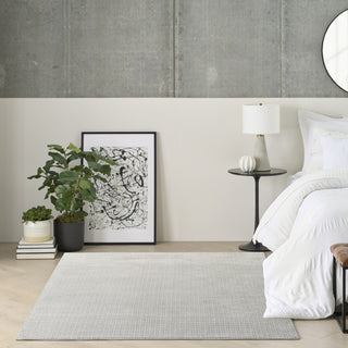 Nourison Atlantic Avenue AAV01 Ivory Black Area Rug by DKNY Corner Image