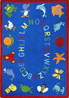 Joy Carpets Kid Essentials ABC Animals Blue Area Rug