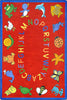 Joy Carpets Kid Essentials ABC Animals Red Area Rug