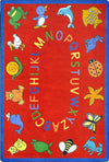 Joy Carpets Kid Essentials ABC Animals Red Area Rug