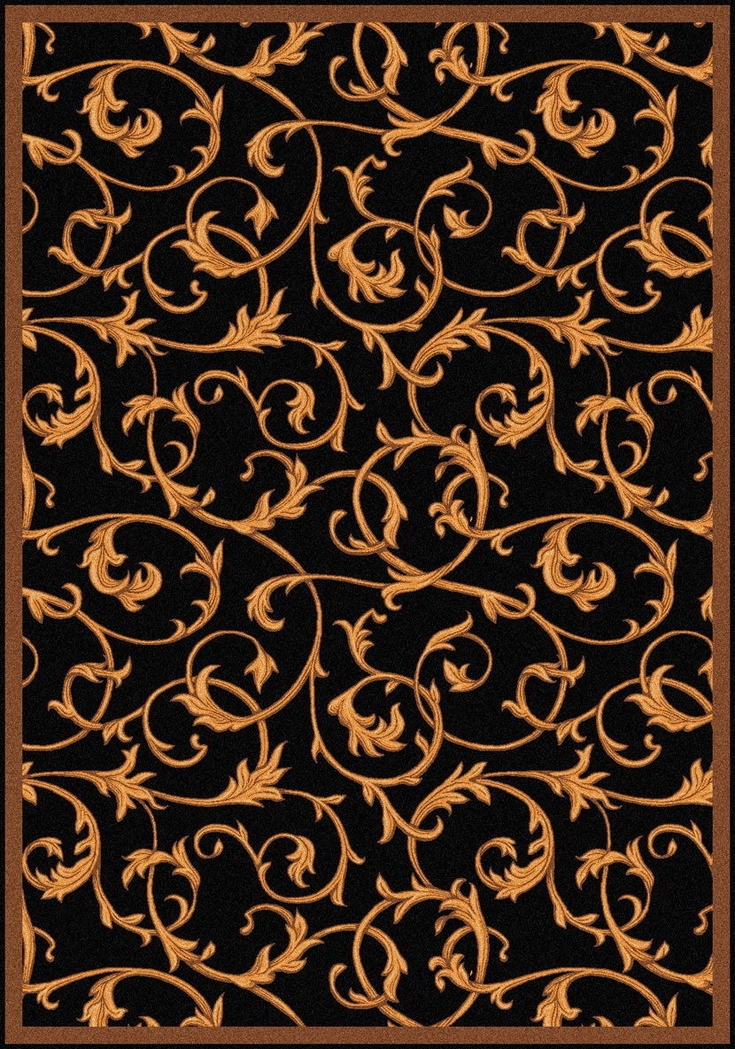 Joy Carpets Any Day Matinee Acanthus Black Area Rug