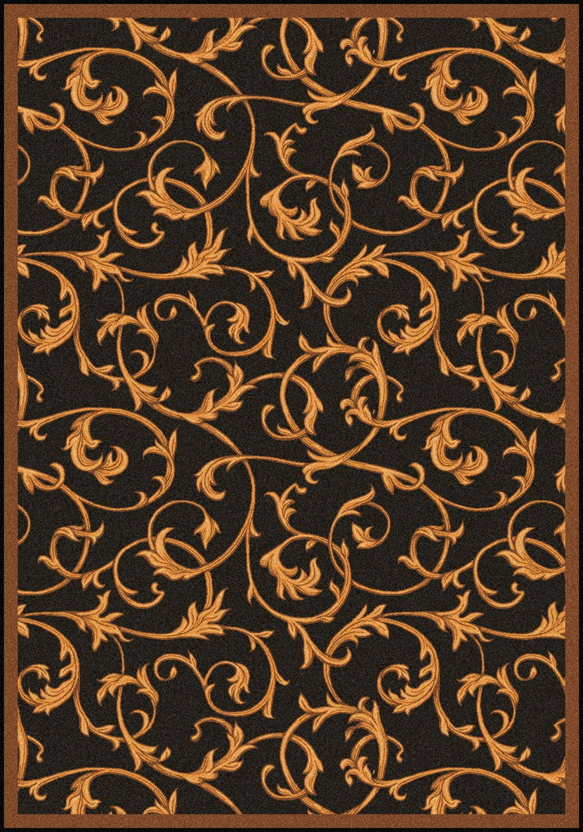 Joy Carpets Any Day Matinee Acanthus Brown Area Rug