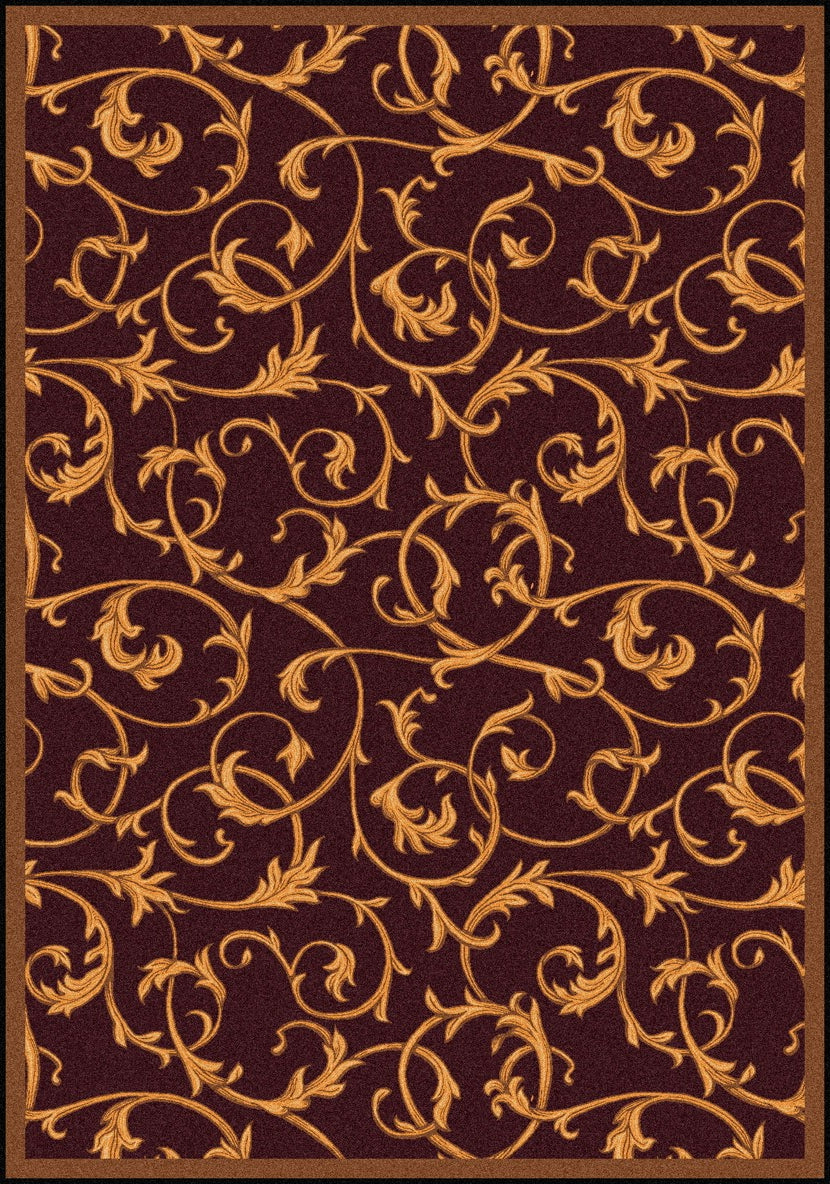 Joy Carpets Any Day Matinee Acanthus Burgundy Area Rug