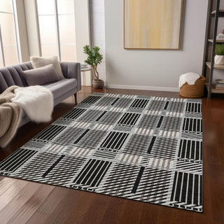 Piper Looms Chantille Plaid ACN1000 Black Machine Washable Area Rug Lifestyle Image Feature