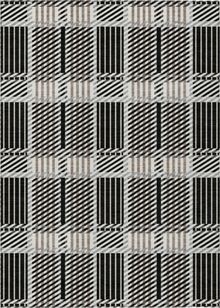 Piper Looms Chantille Plaid ACN1000 Black Machine Washable Area Rug main image