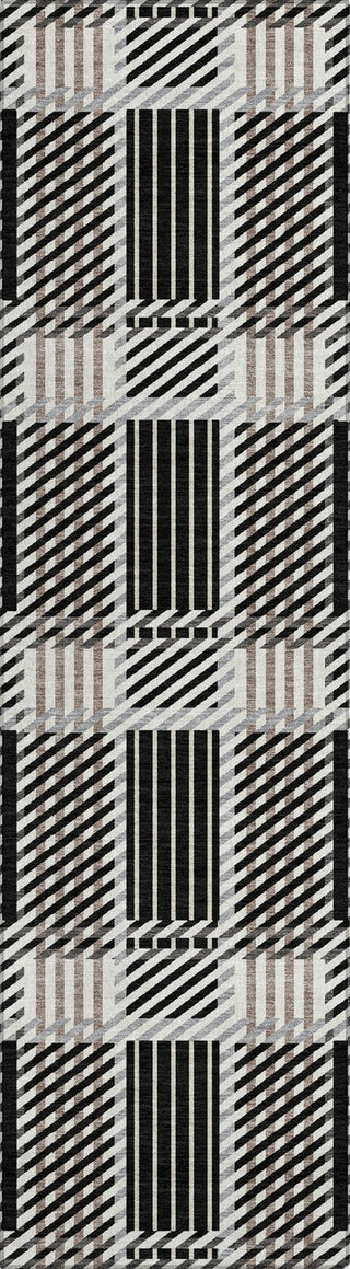 Piper Looms Chantille Plaid ACN1000 Black Machine Washable Area Rug Runner Main Image