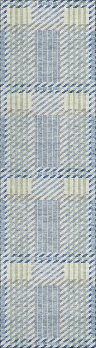 Piper Looms Chantille Plaid ACN1000 Denim Machine Washable Area Rug Runner Main Image