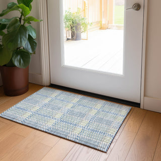 Piper Looms Chantille Plaid ACN1000 Denim Machine Washable Area Rug Scatter Lifestyle Image Feature
