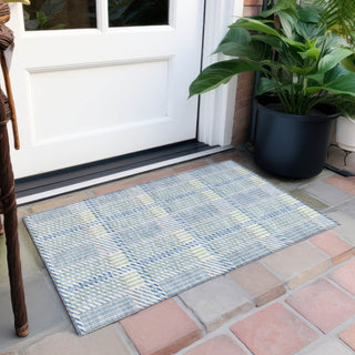Piper Looms Chantille Plaid ACN1000 Denim Machine Washable Area Rug Scatter Outdoor Lifestyle Image Feature