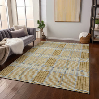 Piper Looms Chantille Plaid ACN1000 Gold Machine Washable Area Rug Lifestyle Image Feature