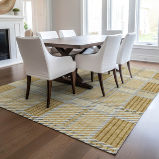 Piper Looms Chantille Plaid ACN1000 Gold Machine Washable Area Rug Lifestyle Image Feature