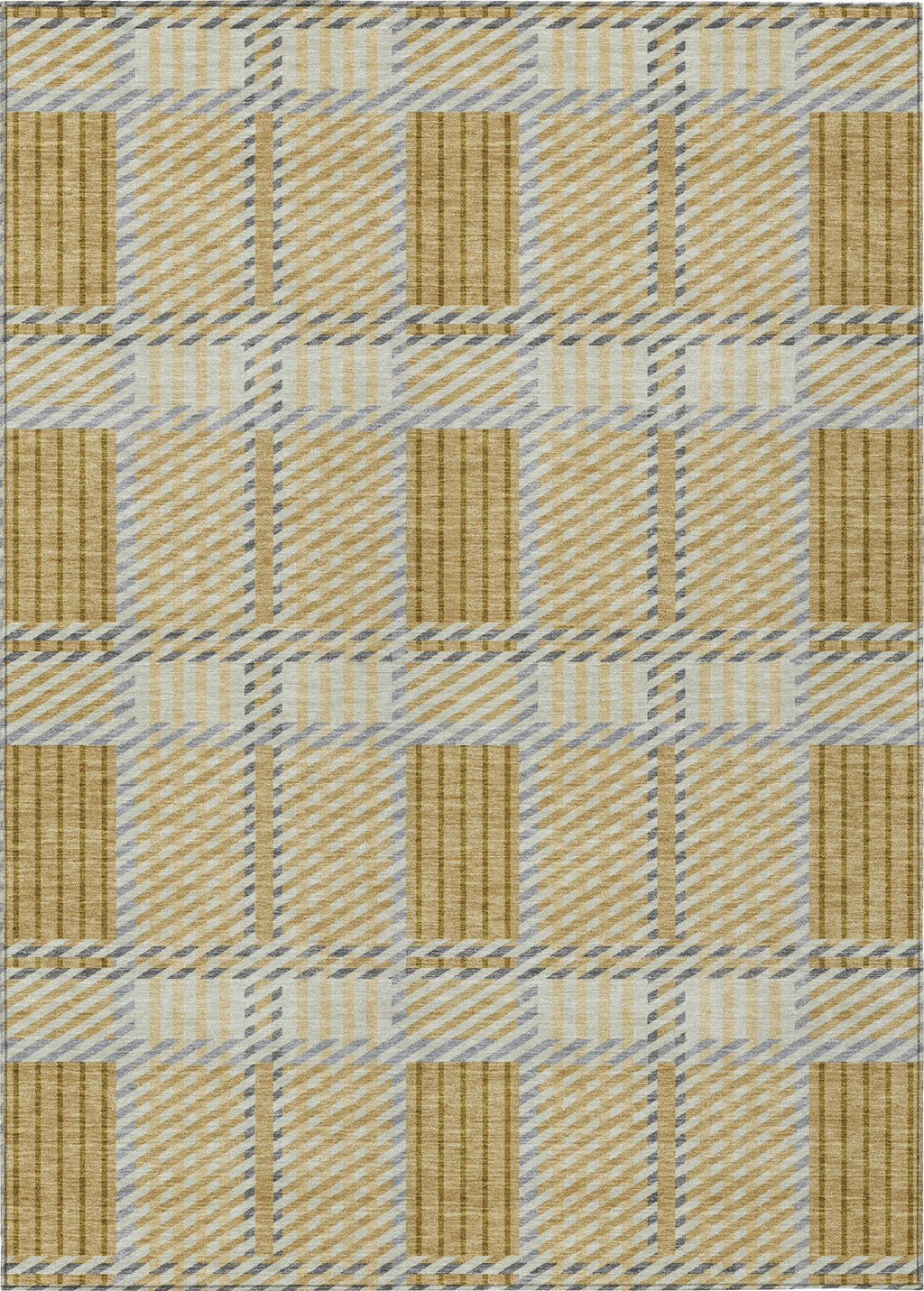 Piper Looms Chantille Plaid ACN1000 Gold Machine Washable Area Rug ...