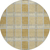 Piper Looms Chantille Plaid ACN1000 Gold Machine Washable Area Rug Round Main Image