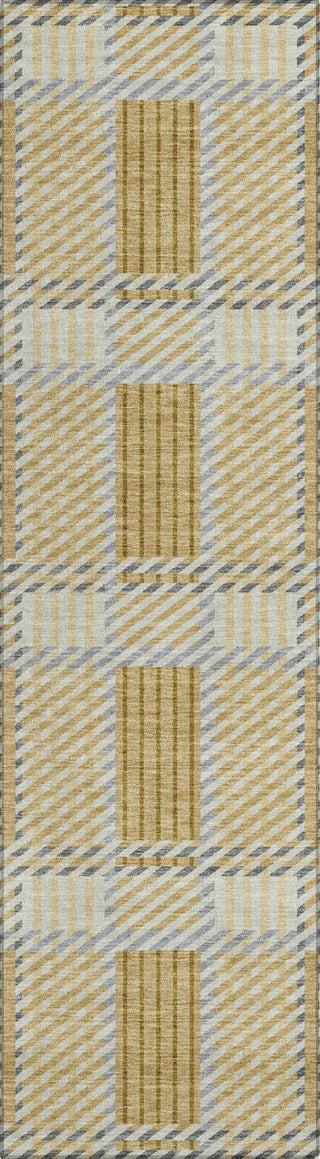 Piper Looms Chantille Plaid ACN1000 Gold Machine Washable Area Rug Runner Main Image