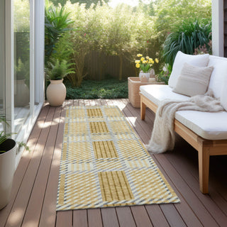 Piper Looms Chantille Plaid ACN1000 Gold Machine Washable Area Rug Runner Outdoor Lifestyle Image Feature