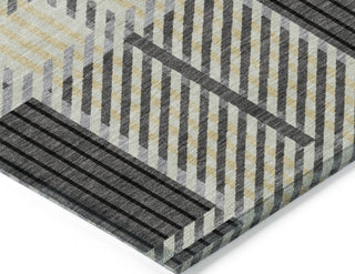 Piper Looms Chantille Plaid ACN1000 Gray Machine Washable Area Rug Corner Image