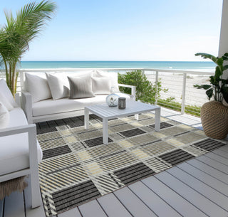 Piper Looms Chantille Plaid ACN1000 Gray Machine Washable Area Rug Outdoor Lifestyle Image Feature