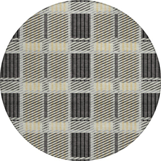 Piper Looms Chantille Plaid ACN1000 Gray Machine Washable Area Rug Round Main Image