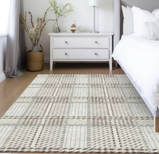 Piper Looms Chantille Plaid ACN1000 Ivory Machine Washable Area Rug Lifestyle Image Feature