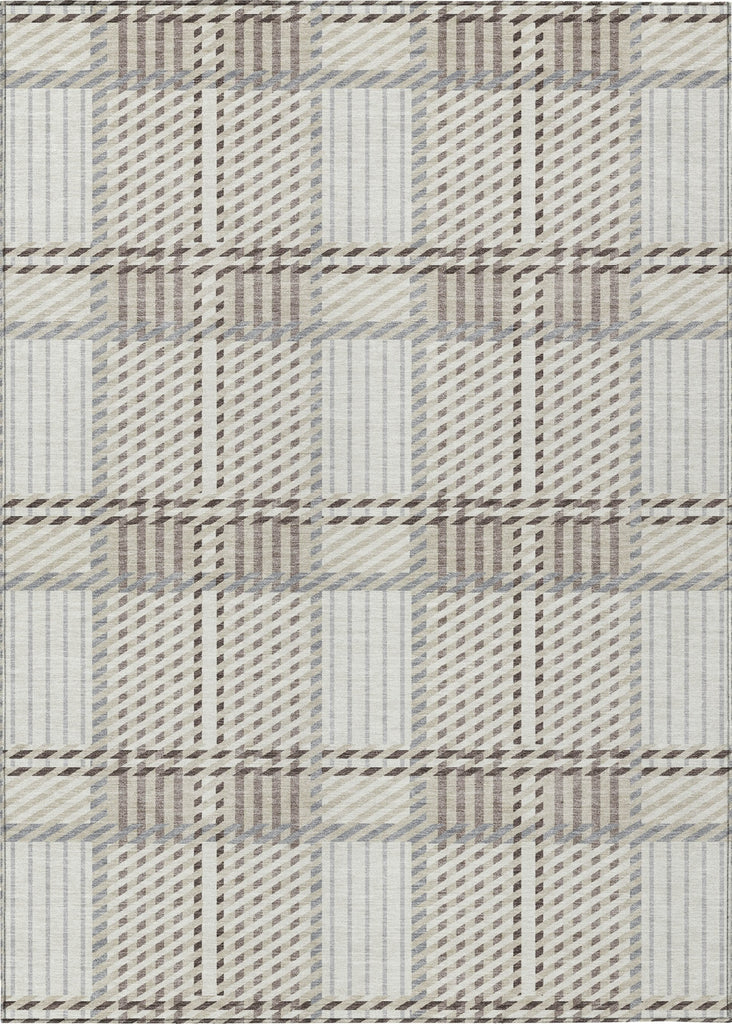 Piper Looms Chantille Plaid ACN1000 Ivory Machine Washable Area Rug main image