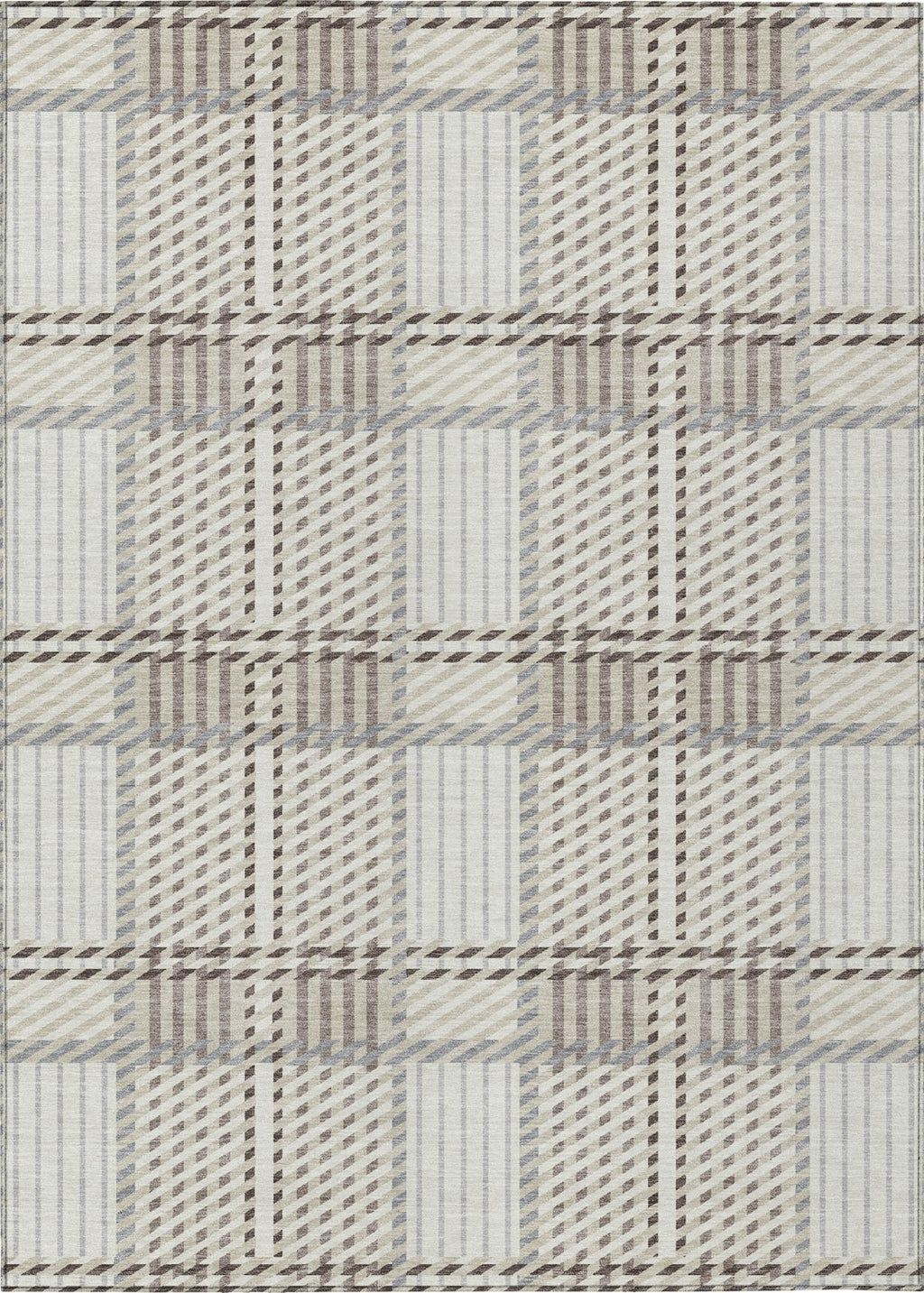 Piper Looms Chantille Plaid ACN1000 Ivory Machine Washable Area Rug ...