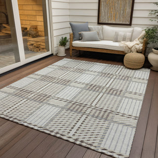Piper Looms Chantille Plaid ACN1000 Ivory Machine Washable Area Rug Outdoor Lifestyle Image Feature