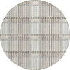 Piper Looms Chantille Plaid ACN1000 Ivory Machine Washable Area Rug Round Main Image
