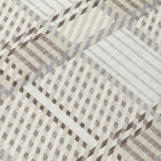 Piper Looms Chantille Plaid ACN1000 Ivory Machine Washable Area Rug Swatch Image