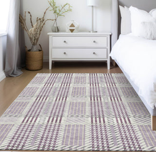Piper Looms Chantille Plaid ACN1000 Lavender Machine Washable Area Rug Lifestyle Image Feature