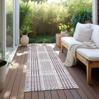 Piper Looms Chantille Plaid ACN1000 Lavender Machine Washable Area Rug Runner Outdoor Lifestyle Image Feature
