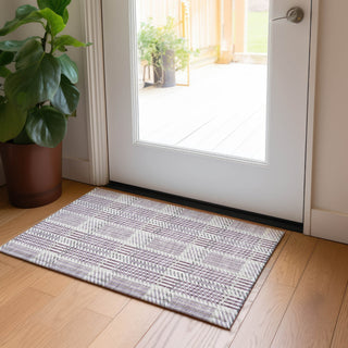 Piper Looms Chantille Plaid ACN1000 Lavender Machine Washable Area Rug Scatter Lifestyle Image Feature