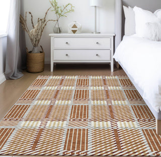 Piper Looms Chantille Plaid ACN1000 Paprika Machine Washable Area Rug Lifestyle Image Feature