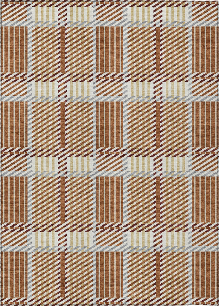 Piper Looms Chantille Plaid ACN1000 Paprika Machine Washable Area Rug main image