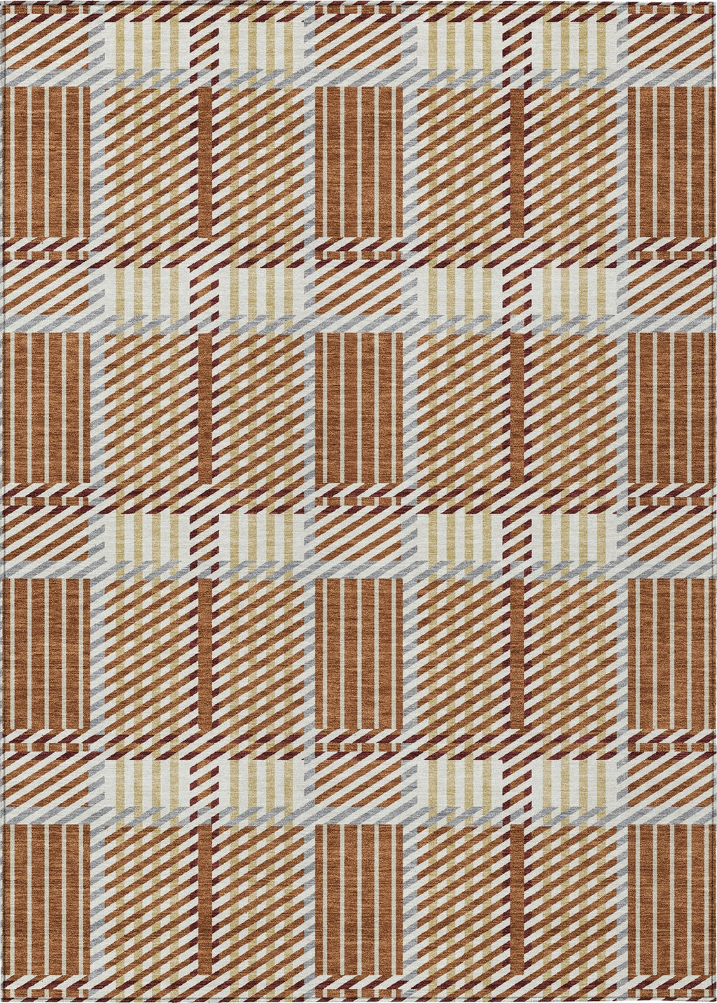 Piper Looms Chantille Plaid ACN1000 Paprika Machine Washable Area Rug ...