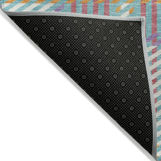 Piper Looms Chantille Plaid ACN1000 White Machine Washable Area Rug Backing Image