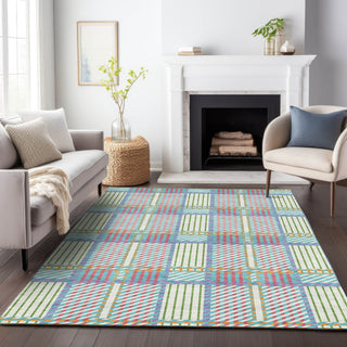 Piper Looms Chantille Plaid ACN1000 White Machine Washable Area Rug Lifestyle Image Feature