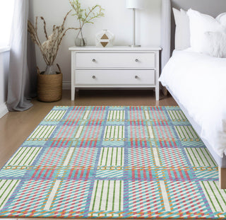 Piper Looms Chantille Plaid ACN1000 White Machine Washable Area Rug Lifestyle Image Feature