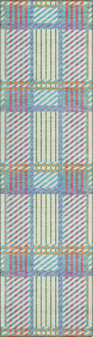 Piper Looms Chantille Plaid ACN1000 White Machine Washable Area Rug Runner Main Image