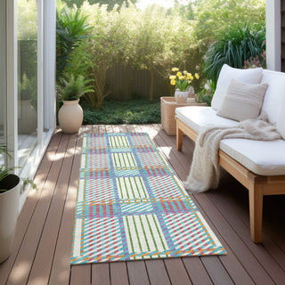 Piper Looms Chantille Plaid ACN1000 White Machine Washable Area Rug Runner Outdoor Lifestyle Image Feature