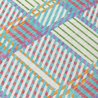 Piper Looms Chantille Plaid ACN1000 White Machine Washable Area Rug Swatch Image