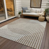 Piper Looms Chantille Circles ACN1001 Beige Machine Washable Area Rug Outdoor Lifestyle Image Feature