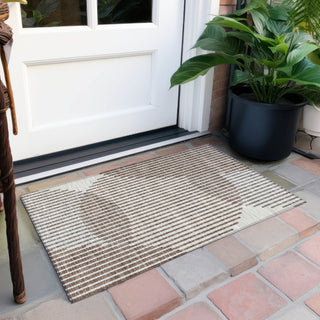 Piper Looms Chantille Circles ACN1001 Brown Machine Washable Area Rug Scatter Outdoor Lifestyle Image Feature