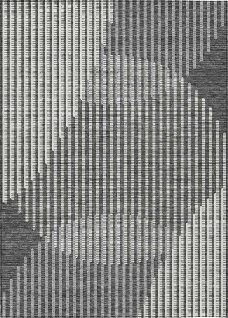 Piper Looms Chantille Circles ACN1001 Charcoal Machine Washable Area Rug main image