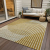 Piper Looms Chantille Circles ACN1001 Gold Machine Washable Area Rug Outdoor Lifestyle Image Feature