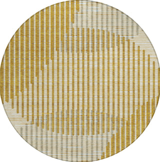 Piper Looms Chantille Circles ACN1001 Gold Machine Washable Area Rug Round Main Image