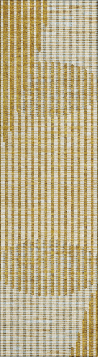 Piper Looms Chantille Circles ACN1001 Gold Machine Washable Area Rug Runner Main Image