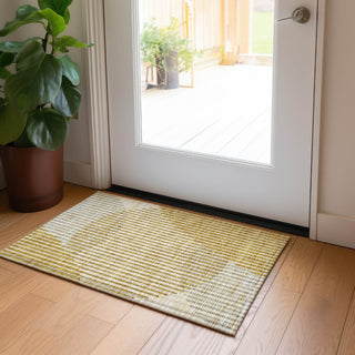 Piper Looms Chantille Circles ACN1001 Gold Machine Washable Area Rug Scatter Lifestyle Image Feature